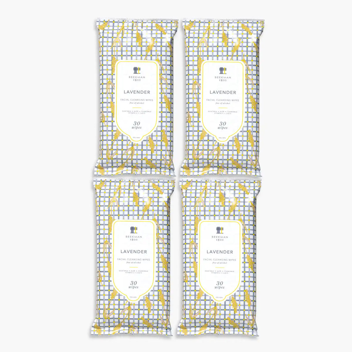 Lavender Face Wipes Set of 4