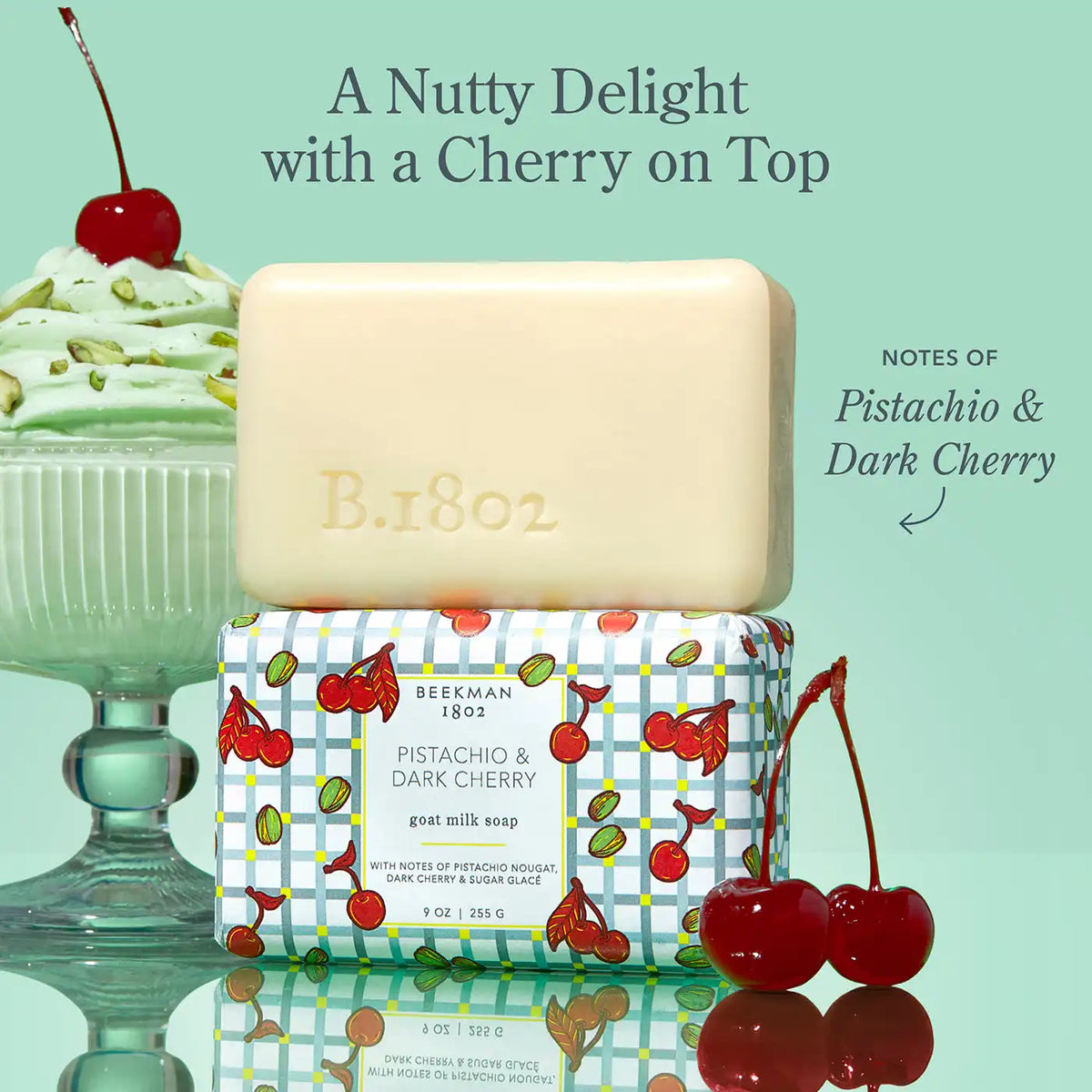 Pistachio & Dark Cherry 3-Pack Palm-Sized Bar Soap Set