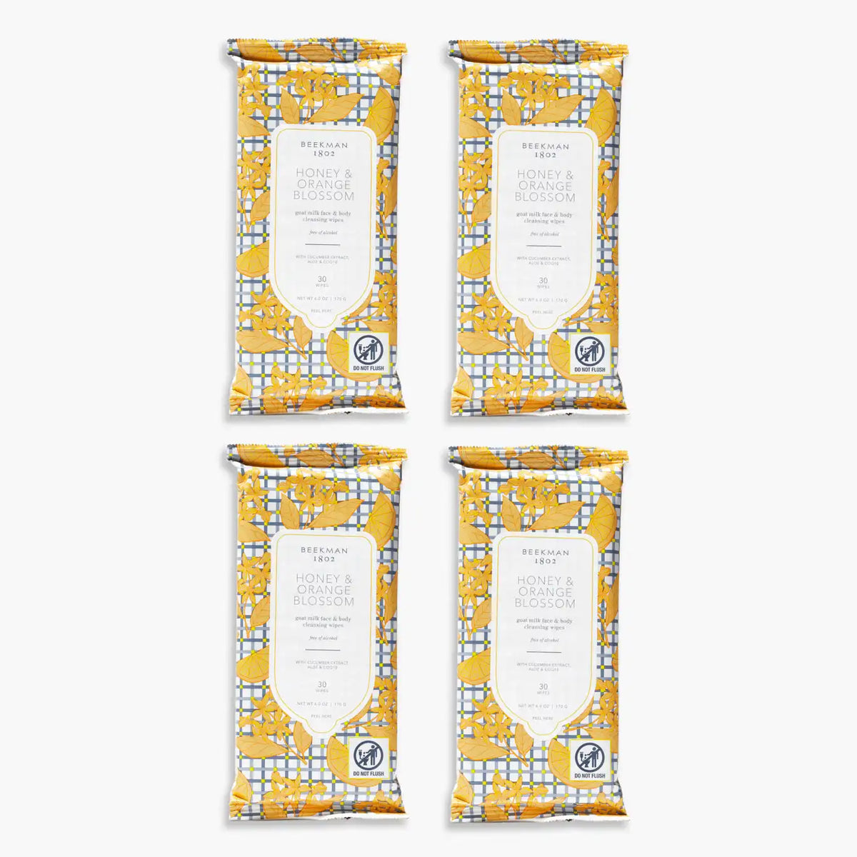 Honey & Orange Blossom Face Wipes Set of 4