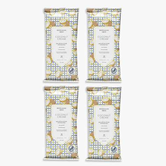 Coconut Cream Face Wipes Set of 4