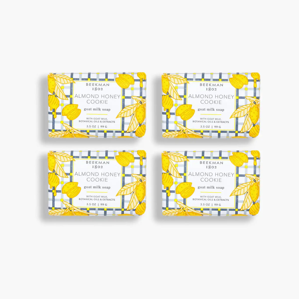 Almond Honey Cookie 4-Pack Palm-Sized Goat Milk Soap